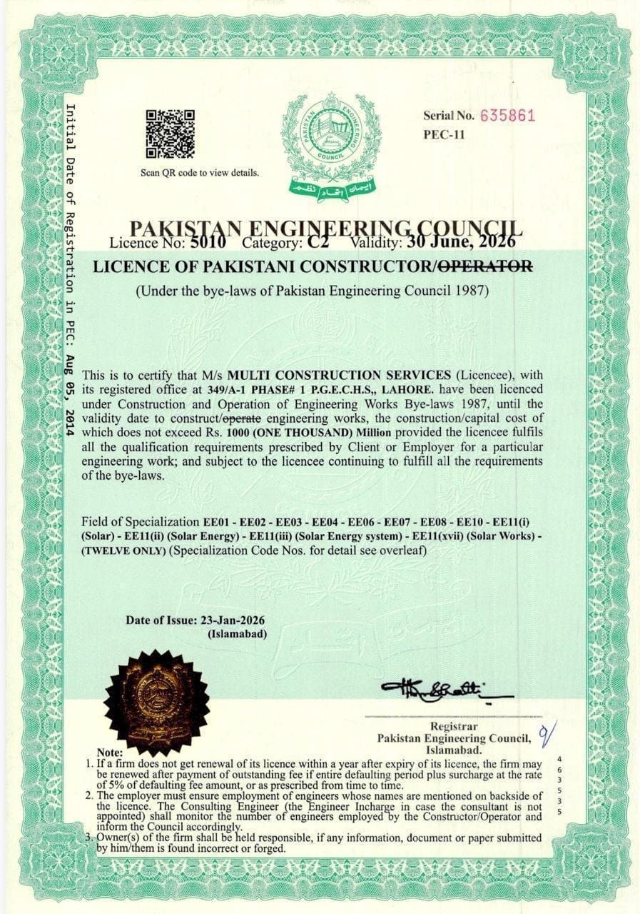 PEC Licence - Pakistan Engineering Council